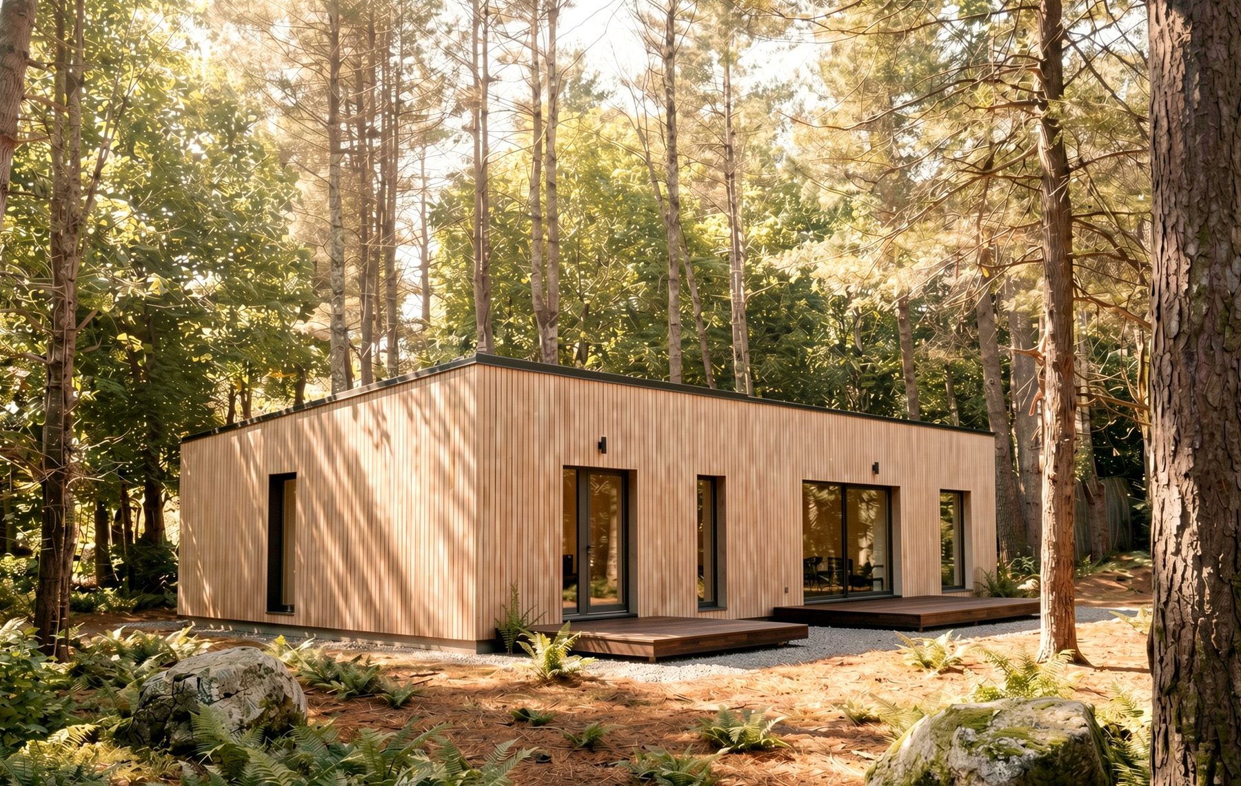 658 Briggs Passive House — exterior rendering, northeast view